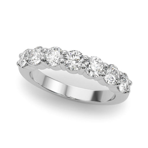 White gold Round Diamond Prong Set Half-Eternity Band