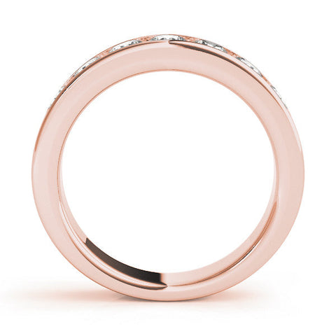 Rose gold Channel Set Round Diamond Comfort Fit Band