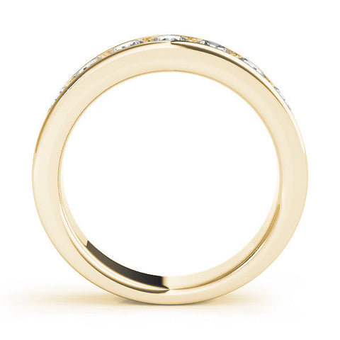 Yellow gold Channel Set Round Diamond Comfort Fit Band