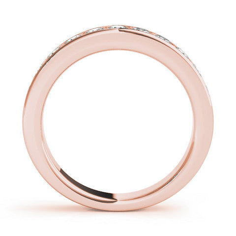 Rose gold Channel Set Round Diamond Eternity Band