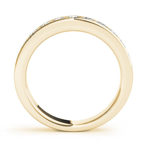 Yellow gold Channel Set Round Diamond Eternity Band