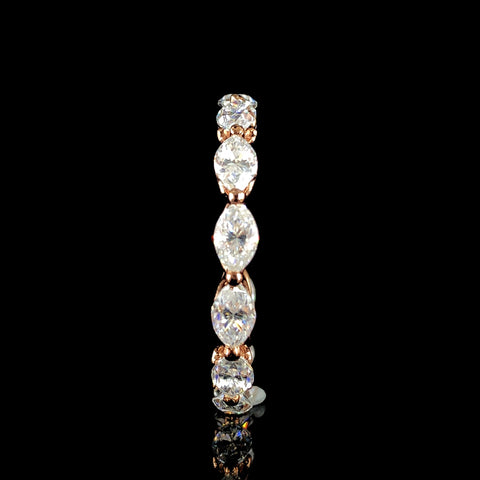 Rose gold Marquise Diamond Eternity Band with Rose Gold U-Prong Setting