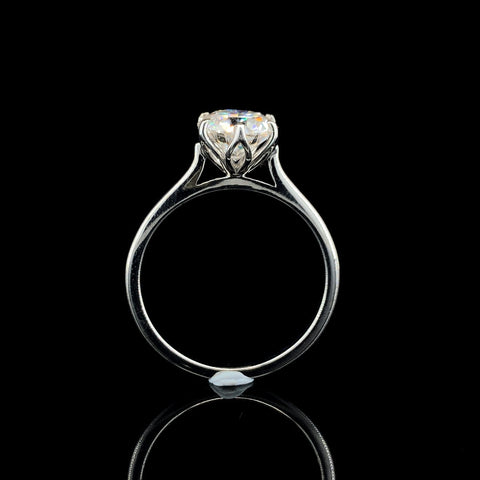 Rose gold Round Solitaire Cathedral Diamond Ring with Six-Prong Setting