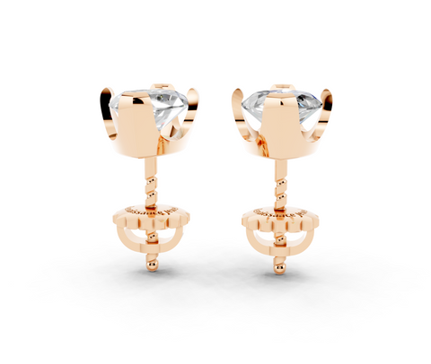 Rose gold Marquise Brilliant Diamond Stud Earring