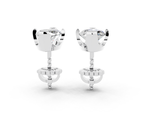 Silver Marquise Brilliant Diamond Stud Earrings