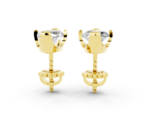 Yellow gold Marquise Brilliant Diamond Stud Earrings