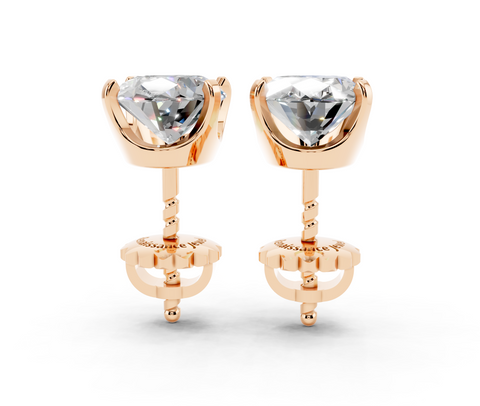 Rose gold Oval Brilliant Diamond Stud Earring
