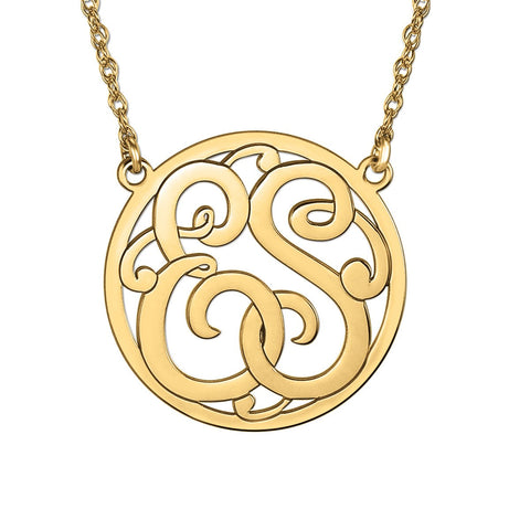 Yellow gold Gold and Silver Monogram Pendant