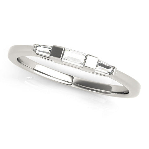 White gold Baguette Diamond Channel Set White Gold Band