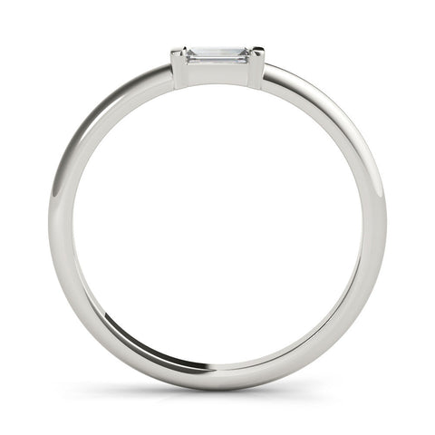 White gold Baguette Solitaire Bar-Set Minimalist Band