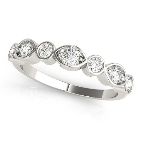 Platinum Bezel Set Mixed Shape Diamond Eternity Band
