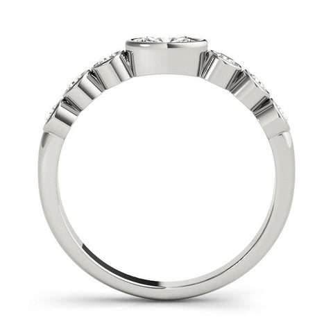 Platinum Bezel Set Oval Diamond Half Eternity Band