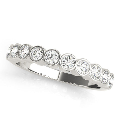 Platinum Bezel Set Round Diamond Eternity Band