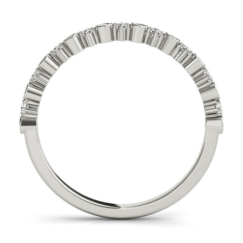 Platinum Bezel and Prong Set Round Diamond Half Eternity Band
