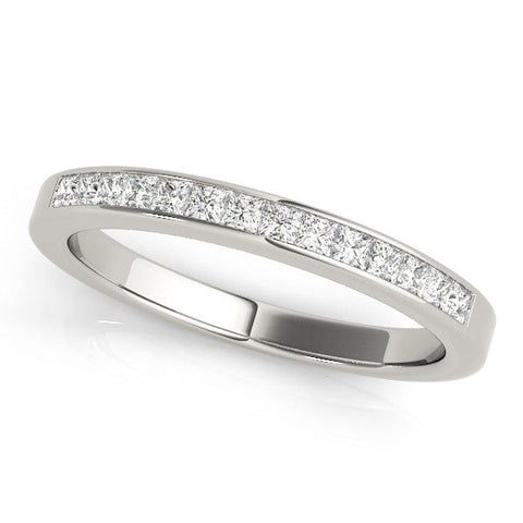 Platinum Channel Set Princess Cut Diamond Eternity Band