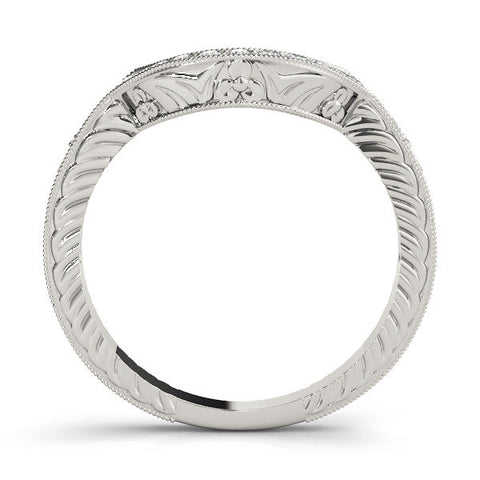 Platinum Channel Set Round Diamond Chevron Band