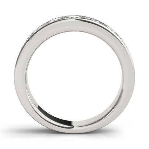 Platinum Channel Set Round Diamond Comfort Fit Band