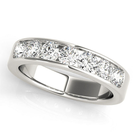 White gold Channel Set Round Diamond Comfort Fit Band