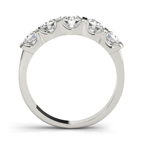 Platinum Channel-Set Round Diamond Five-Stone Band