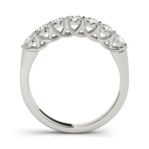 Platinum Channel-Set Round Diamond Half-Eternity Band