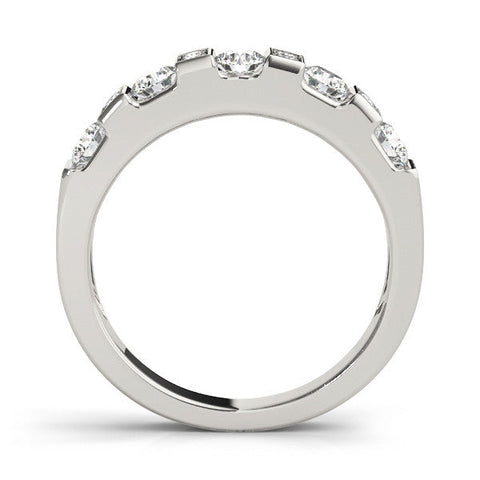 Platinum Channel Set Round Diamond White Gold Band