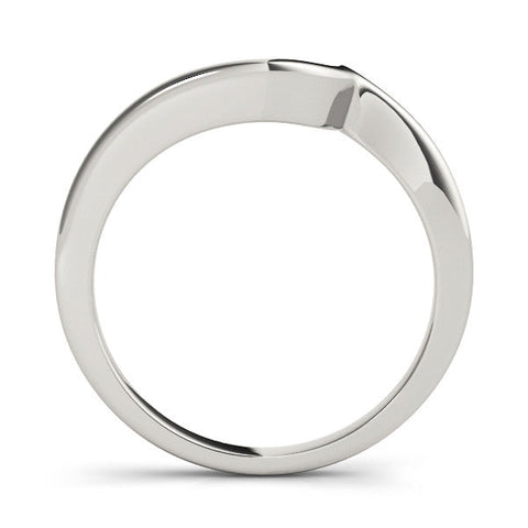 White gold Chevron V-Shaped Contour Band