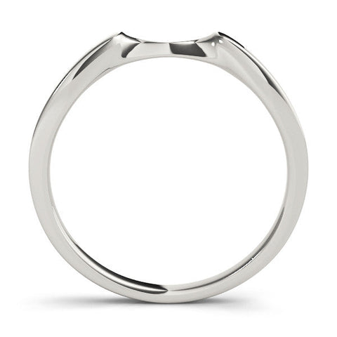 Platinum Contoured Solitaire Round Bezel Set Wedding Band