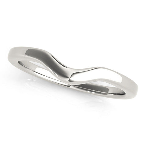 White gold Curved Plain Band