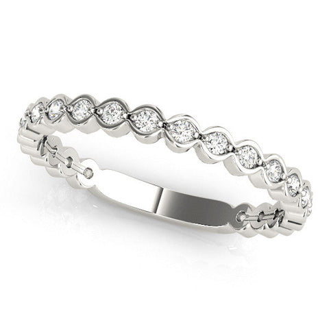 Platinum Diamond Bezel Set Round Eternity Band