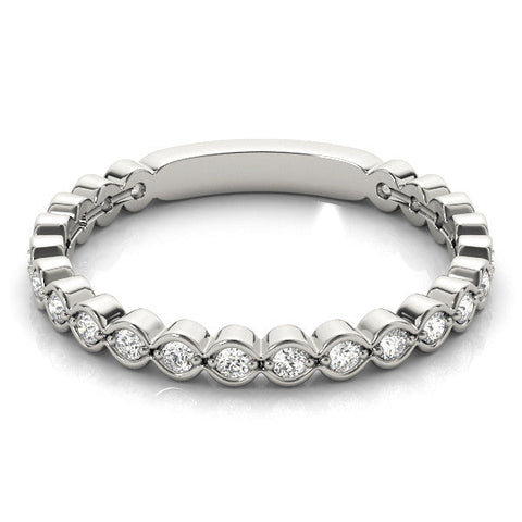 Platinum Diamond Bezel Set Round Eternity Band
