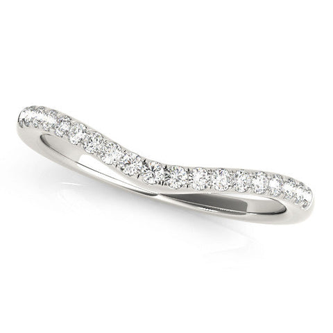 White gold Diamond Pavé Curved Wedding Band