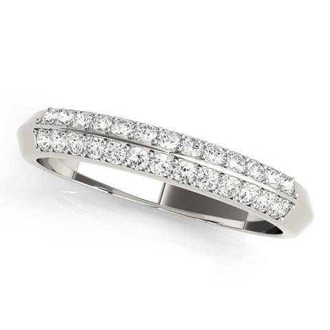 Platinum Double Row Round Diamond Channel Set Eternity Band