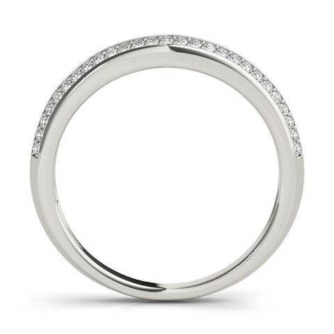 Platinum Double Row Round Diamond Pavé Eternity Band