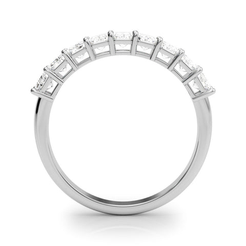 White gold Emerald Cut Diamond Prong Set Eternity Band