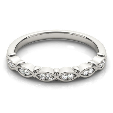 White gold Marquise Diamond Bezel Set Eternity Band