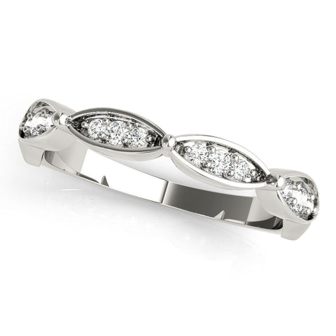 White gold Marquise Diamond Pavé Eternity Band with Bezel Setting