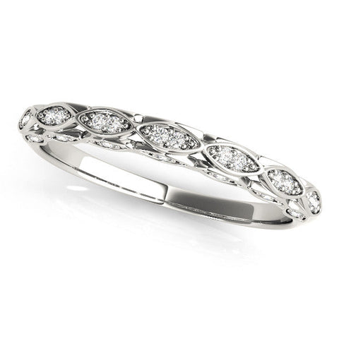Platinum Marquise Diamond Pave Eternity Band with Bezel Setting