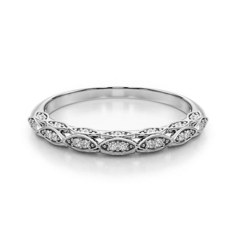 Platinum Marquise Diamond Pave Eternity Band with Bezel Setting
