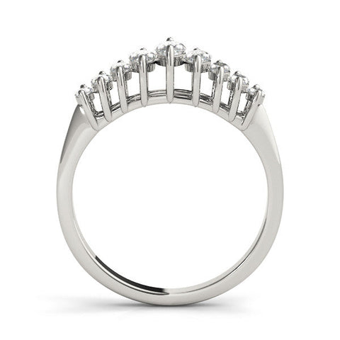 White gold Marquise Diamond Prong Set Curved Band