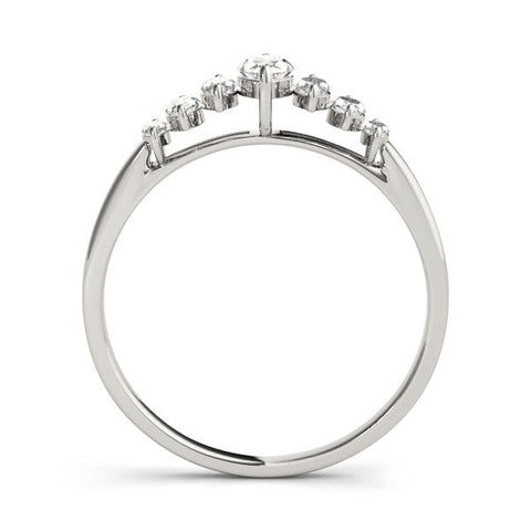 Platinum Marquise Diamond Prong Set White Gold Band