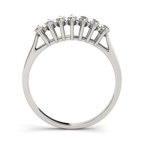White gold Marquise Diamond Prong Set White Gold Curved Band