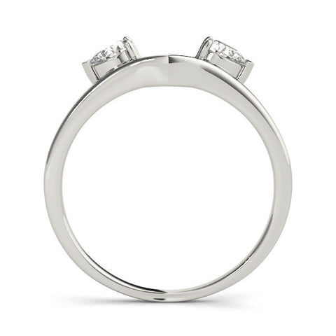 White gold Open Band Pear Cut Prong Set Diamond Ring