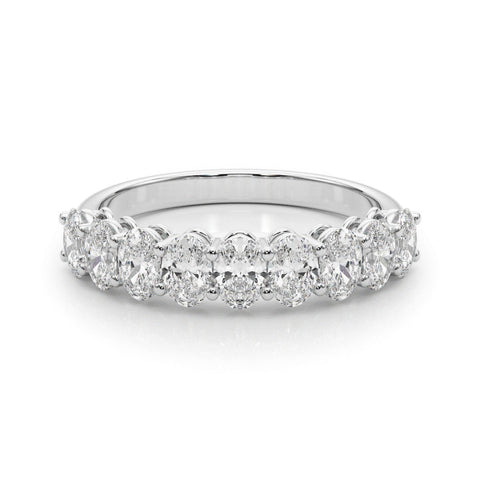 Platinum Oval Diamond Prong-Set Eternity Band