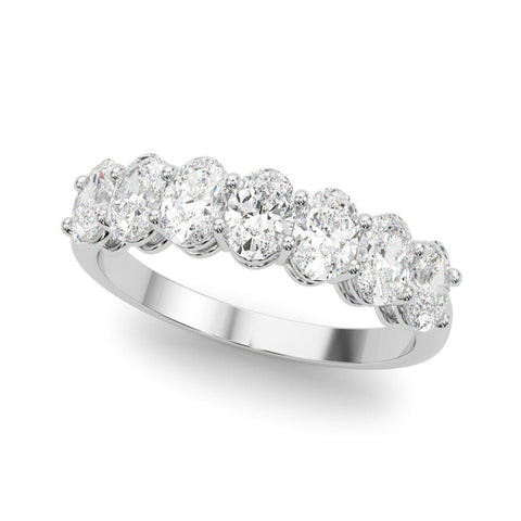 Platinum Oval Diamond Shared Prong Eternity Band
