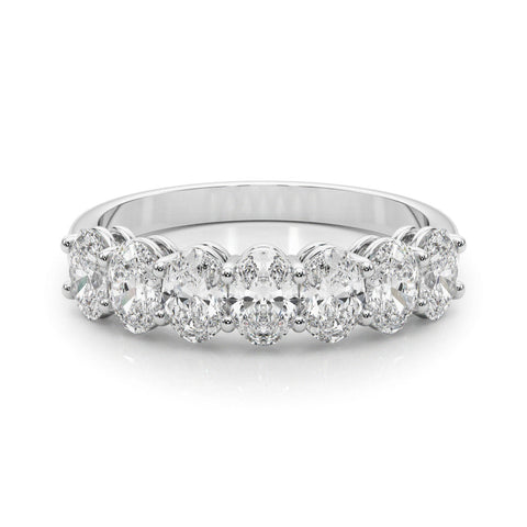 Platinum Oval Diamond Shared Prong Eternity Band