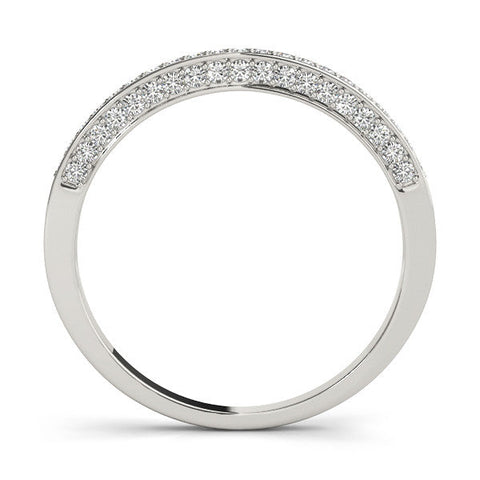 White gold Pavé Round Diamond Channel Set Eternity Band