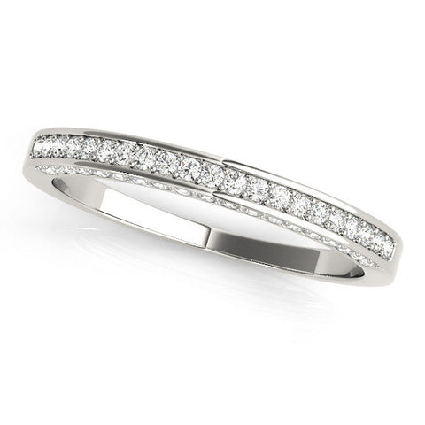 White gold Pavé Round Diamond Channel Set Eternity Band