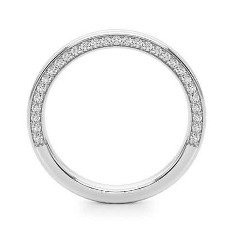 Platinum Pavé Round Diamond Channel-Set Platinum Band