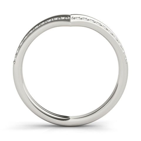 Platinum Pavé Round Diamond Chevron Band with Channel Setting