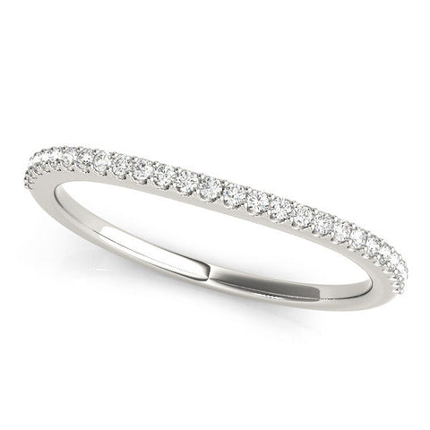 White gold Pavé Round Diamond Eternity Band with Micro Prong Setting